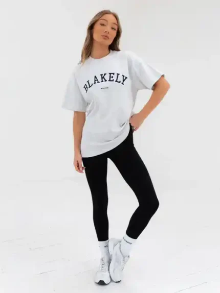 Blakely Varsity Oversized T Shirt/Marl White