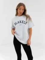 Blakely Varsity Oversized T Shirt/Marl White