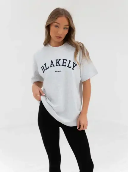 Blakely Varsity Oversized T Shirt/Marl White